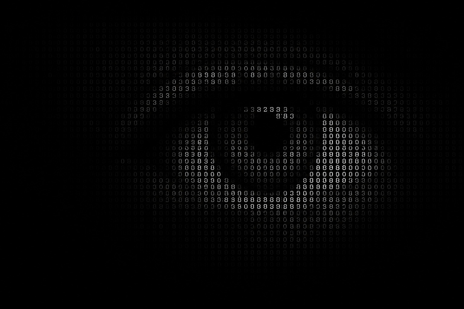 Kaynos surveillance eye rendered in binary