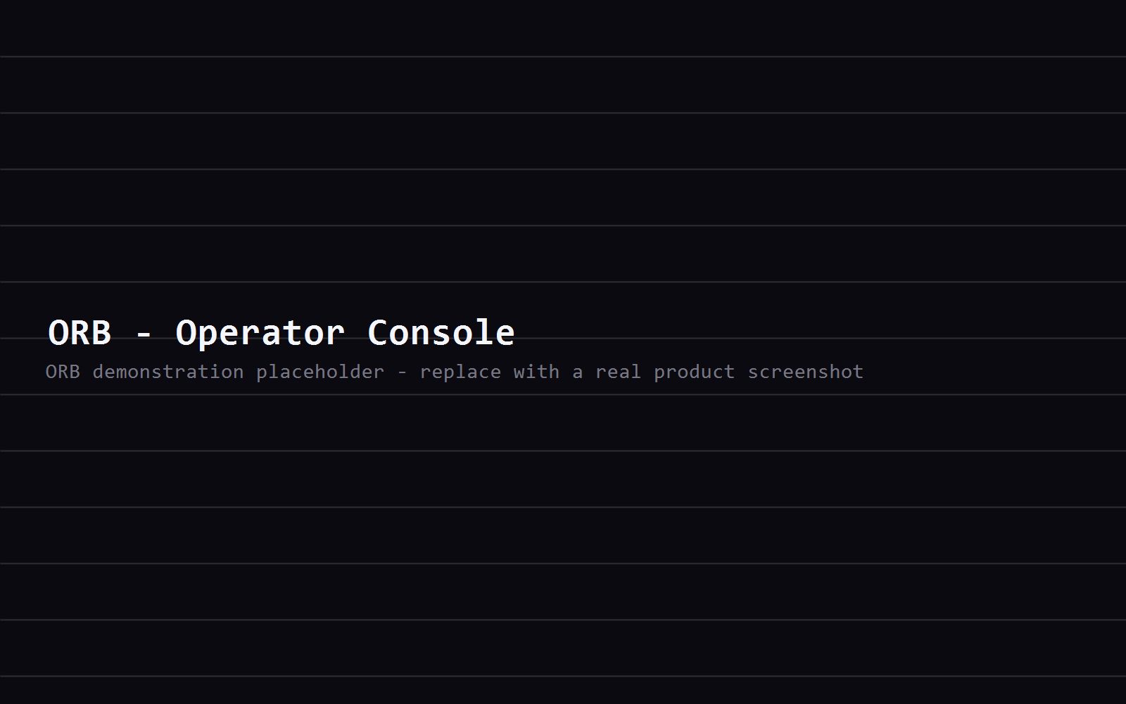 ORB Command NEST admin dashboard